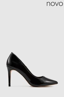 Novo Black Patent Regular Fit Impossible Point Court Shoes (E94040) | €35