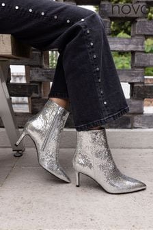Metallic ankle boots deals