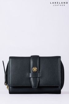 Lakeland Leather Black Medium Icon Stud Tab Purse (E94335) | LEI 179