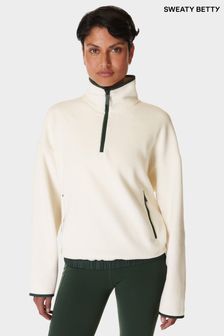 Sweaty Betty Black Mallow Half Zip Pullover Sweat Top (E94989) | $155