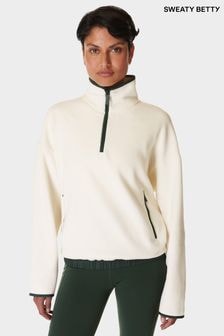 Sweaty Betty Cream Mallow Half Zip Pullover Sweat Top (E94989) | $146