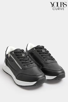 Black plain trainers store