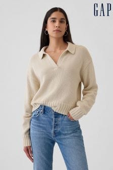 Women s GAP Plain Collared Knitwear Next Luxembourg