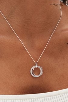 Simply Silver Silver Tone Sterling 925 Cubic Zirconia Double Open Pendant (E96124) | €52