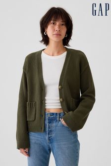 Gap Green Soft Cotton Long Sleeve Pocket Cardigan (E96632) | €64