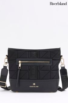 River Island Quilted Webbing Bucket Cross-body Bag (E96753) | 54 €