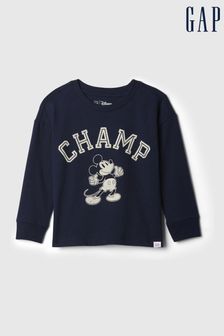 Gap Navy Blue Disney Mickey Mouse Graphic Long Sleeve T-Shirt (6mths-5yrs) (E96949) | BGN 45