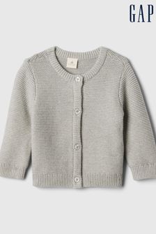 Gap Grey Soft Garter Knit Cardigan (Newborn-24mths) (E97140) | €24