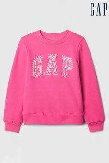 Gap Pink Sequin Logo Sweatshirt (4-13yrs) (E97162) | €20.50