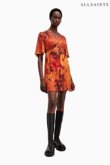 AllSaints Orange Tian Dress (E97576) | kr3 350