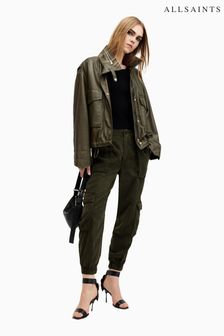 AllSaints Green Freda Tencel Trousers (E97642) | $238