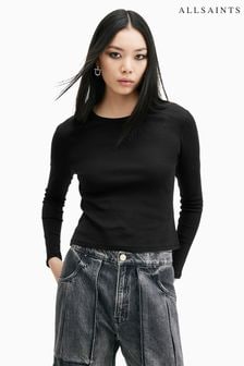 AllSaints Black Stevie Longsleeve T-Shirt (E97651) | kr820