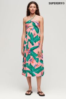 Superdry Pink Cut Out Midi Dress (E98037) | R1,430