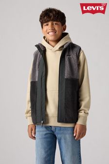 Levi's® Black Sherpa Borg Logo Gilet (E98180) | $77 - $86