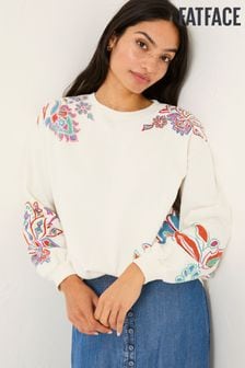 FatFace Alex Ivory Utopia Embroidered Crew Sweat Top (E98278) | $70