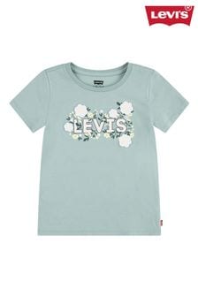 Levi's® Green Floral Batwing Logo Short Sleeve T-Shirt (E98282) | $35 - $39