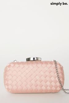 Simply Be Pink Satin Clutch Bag (E98920) | $62