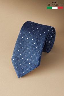 Blau gepunktet - Signature Made In Italy Design-Krawatte (E98991) | 45 €