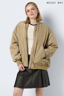 Noisy may petite zip through teddy bomber top
