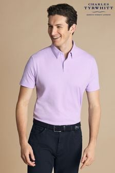 Charles Tyrwhitt Purple Plain Short Sleeve Jersey Polo Shirt (E99344) | €85