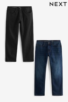 Blue/Black Straight Fit Motion Flex Jeans 2 Pack (F01936) | $109