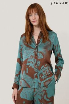 Jigsaw Blue Collage Stitch Detail Shirt (F02457) | $283