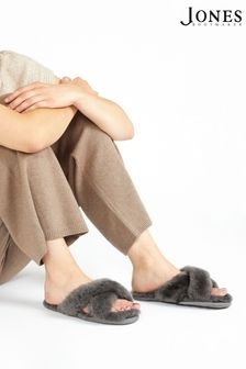 Jones Bootmaker Grey Dory Sheepskin Slippers (F03194) | $84