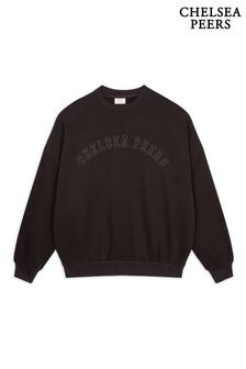 Chelsea Peers Brown Organic Cotton Embroidered Logo Sweatshirt (F03544) | $86