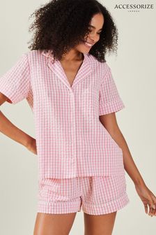 Accessorize Gingham Short 100% Cotton Pyjamas Set