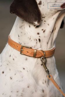 Lords and Labradors Tan Cream Italian Leather Collar Dog Collar