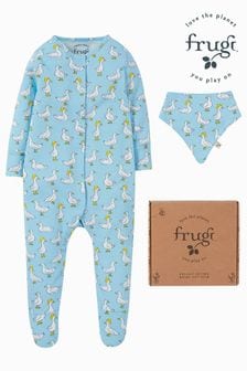 Frugi Blue Easter Duck Print 2 Part Gift Set (F43899) | $40