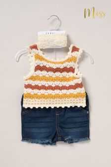 Miss True Knit Top Shorts and Headband Outfit Set