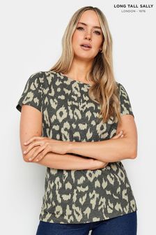 Grün - Long Tall Sally T-Shirt aus Baumwolle mit abstraktem Muster, Grün (G45645) | 28 €