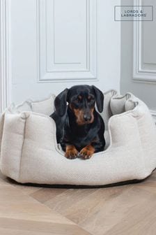 Lords and Labradors Natural High Sided Herringbone Tweed Dog Bed (G81628) | AED638 - AED971