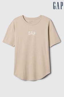 Gap Beige Organic Cotton Arch Logo Short Sleeve T-Shirt (H08431) | €20.50