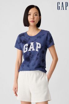 Niebieski - Koszulka Gap z krótkim rękawem, okrągłym dekoltem i logo (H42427) | 90 zł