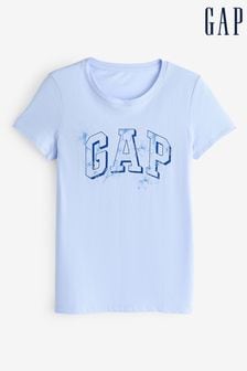 Gap Blue Logo Short Sleeve Crew Neck T-Shirt (H43937) | 6,340 Ft