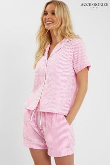 Accessorize Stripe 100% Cotton Short Pyjamas Set