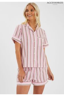 Accessorize Stripe Seersucker Short Pyjamas Set