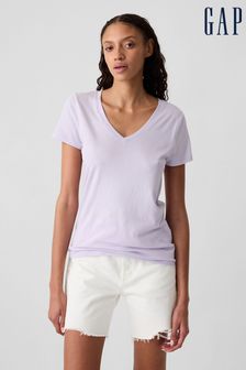 Gap Purple Short Sleeve V Neck T-Shirt (H89767) | LEI 60