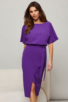 Lipsy Purple Regular Kimono Tie Waist Dress (JZ4038) | ₪ 124