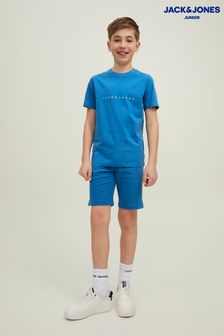 JACK & JONES JUNIOR Blue T-Shirt And Sweat Short Set (K00018) | 10,410 Ft