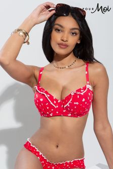 Pour Moi Red Sunset Beach Lightly Padded Underwired Top (K00054) | €6 - €12.50