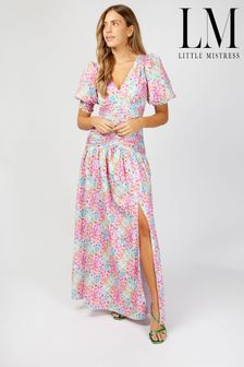 Little Mistress Multi Spot Print Hastings Puff Sleeve Maxi Dress (K00265) | €116