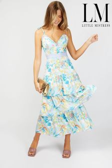 Little Mistress Multi Sunbury Pastel Floral Print Tiered Maxi Dress (K00281) | €90