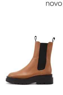 Novo Tan Wide FIt Zwolle Chunky Sole Calf Boot (K00507) | €15.50