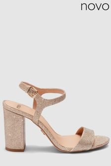 Novo Rose Gold Regular Fit Prossecco Glitter Heeled Sandal (K00521) | 47 €
