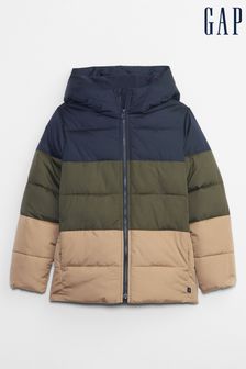 Gap Navy, Green & Beige Water Resistant Cold Control Quilted Puffer Jacket (4-13yrs) (K00624) | €66