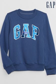 Blau - Gap Langärmeliges Rundhals-Sweatshirt mit Logo in Metallic (4-13yrs) (K01009) | 28 €