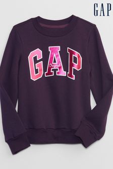 Violett - Gap Langärmeliges Rundhals-Sweatshirt mit Logo in Metallic (4-13yrs) (K01033) | 28 €
